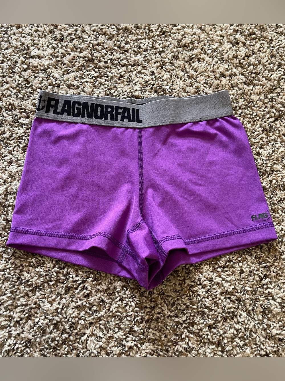 Flag Nor Fail Women's Purple‎ Mini Athletic Booty Shorts Size XS Weightlifting